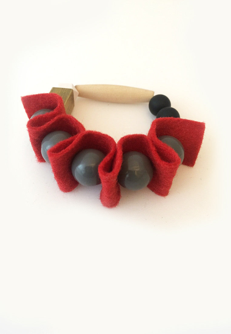 Red Rubber Band Bracelet - sanwaitsai