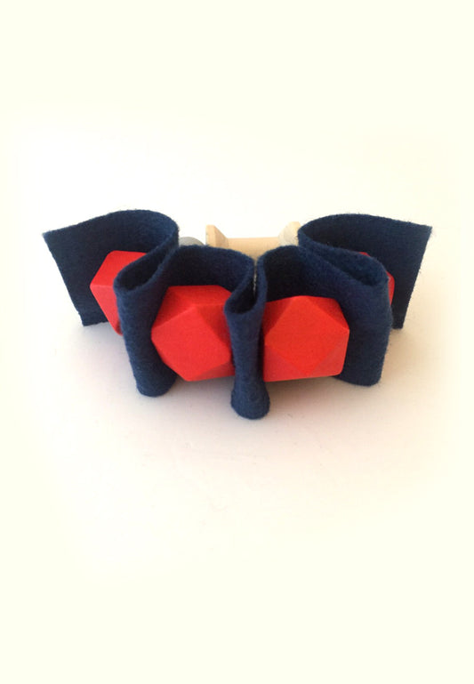Blue Red Rubber Band Bracelet - sanwaitsai