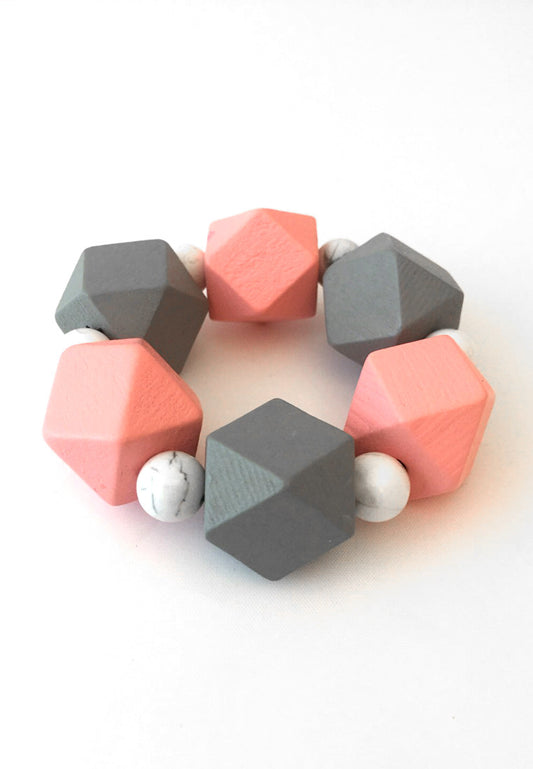 Howlite Wood Bracelet - sanwaitsai