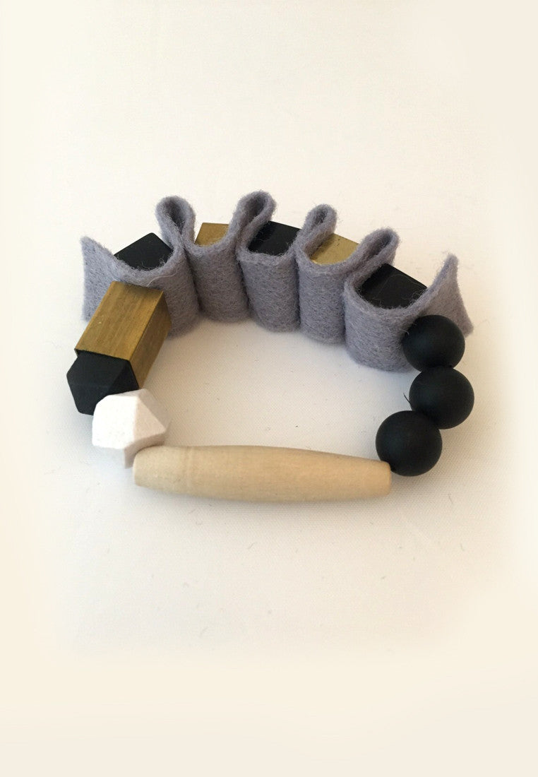 Grey Rubber Band Bracelet - sanwaitsai