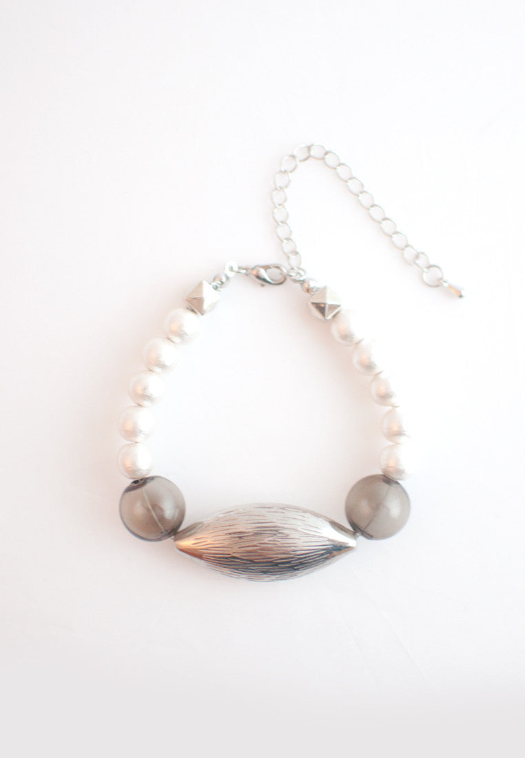 Cotton Pearls Glass Metal Bracelet - sanwaitsai