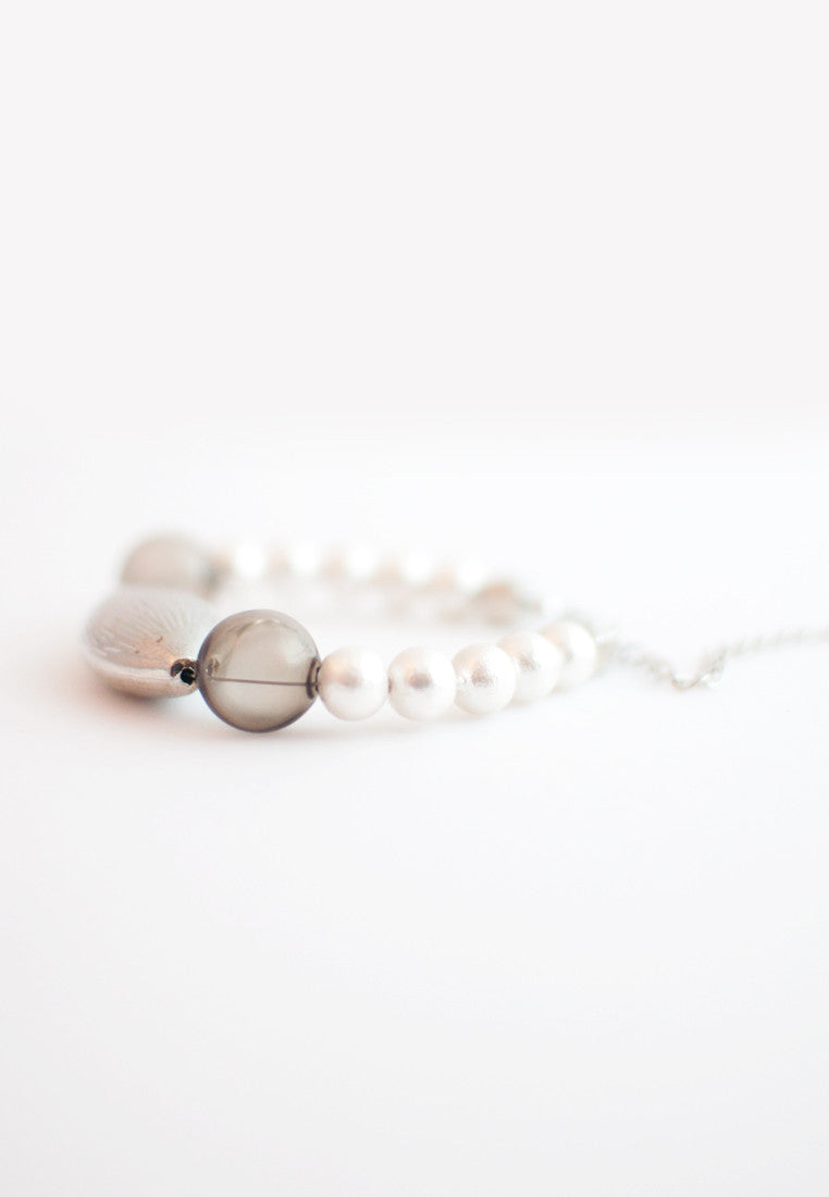 Cotton Pearls Glass Metal Bracelet - sanwaitsai - 3