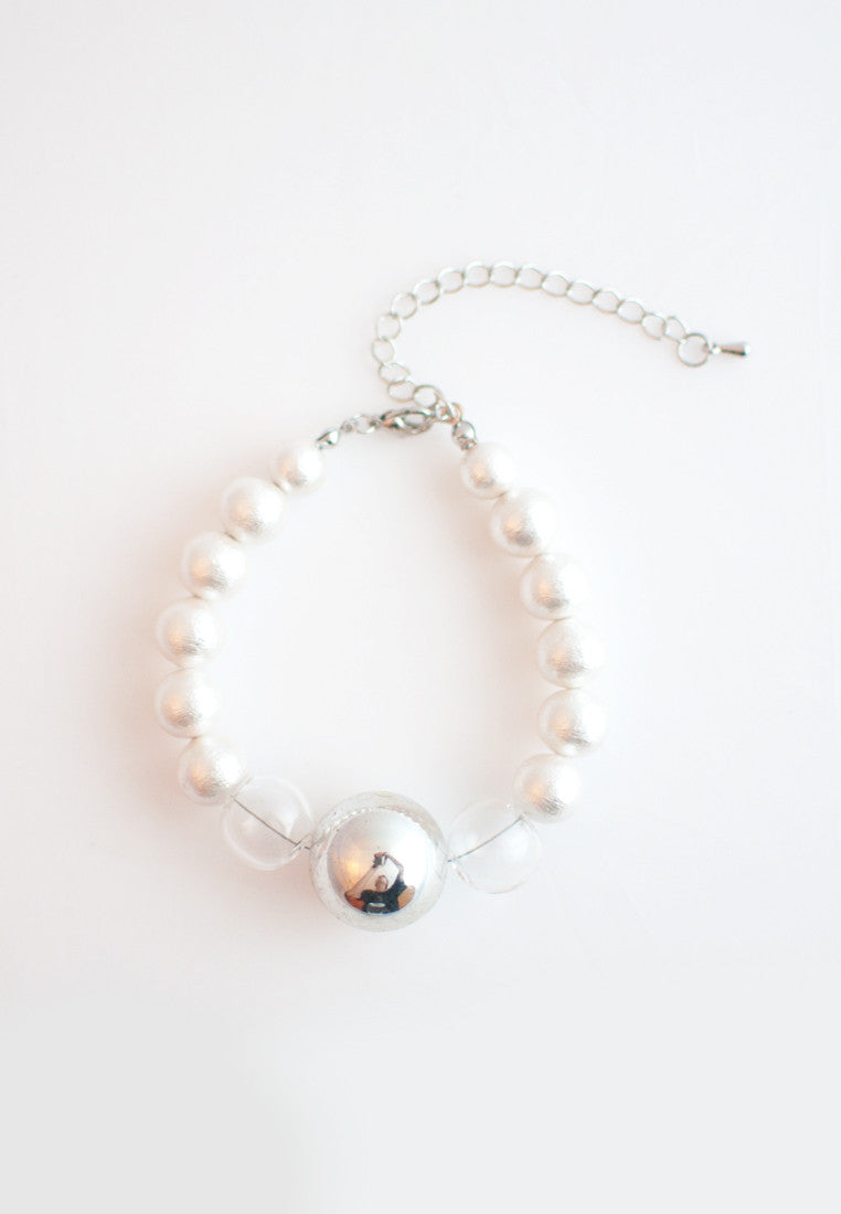 Cotton Pearls Glass Bracelet - sanwaitsai - 4