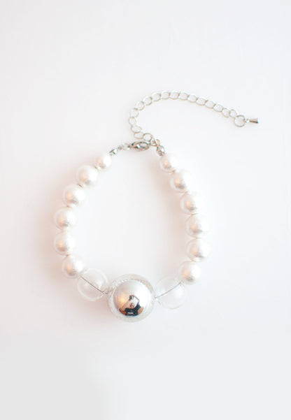 Cotton Pearls Glass Bracelet - sanwaitsai - 4