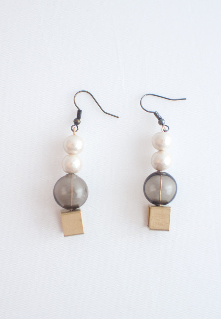Glass Cotton Pearls Earrings - sanwaitsai - 4