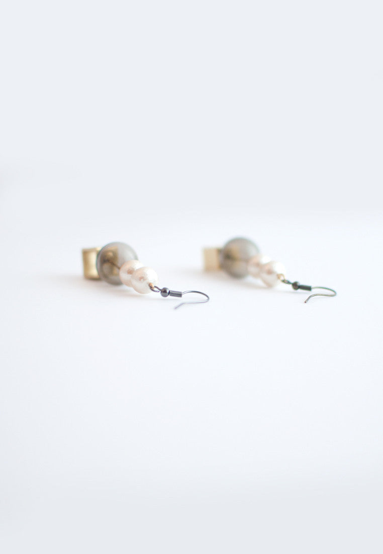 Glass Cotton Pearls Earrings - sanwaitsai - 3