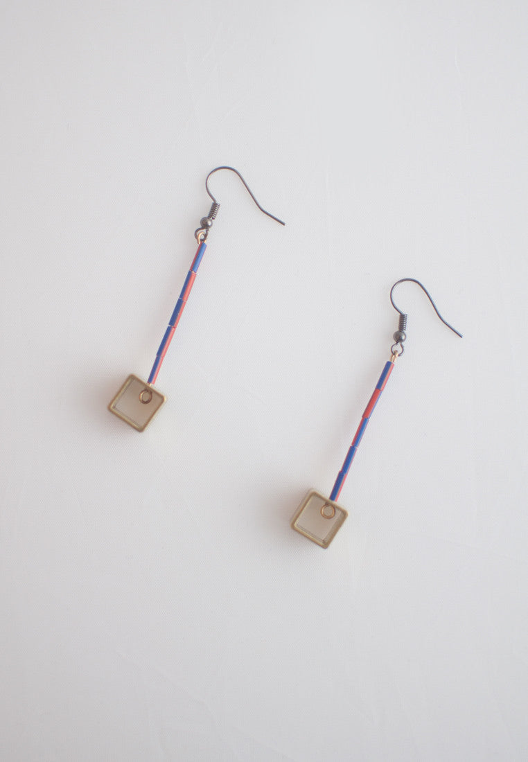 Resin Metal Earrings - sanwaitsai - 4