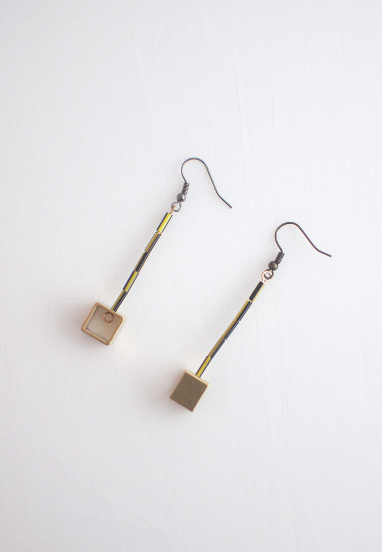 Resin Metal Earrings - sanwaitsai - 8