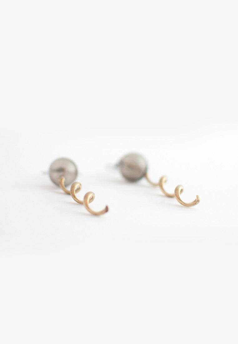 Brass & Glass Beaded Earrings - sanwaitsai