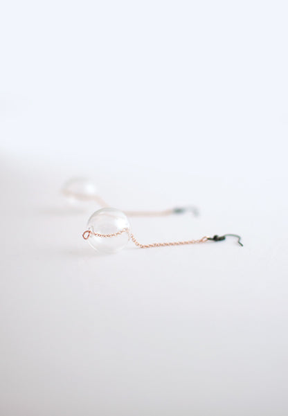 Glass Rose Gold Earrings - sanwaitsai