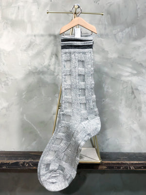 Grid See Through Socks