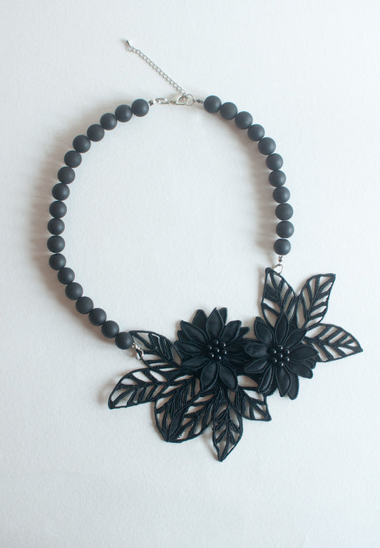 Black Lace Necklace - sanwaitsai