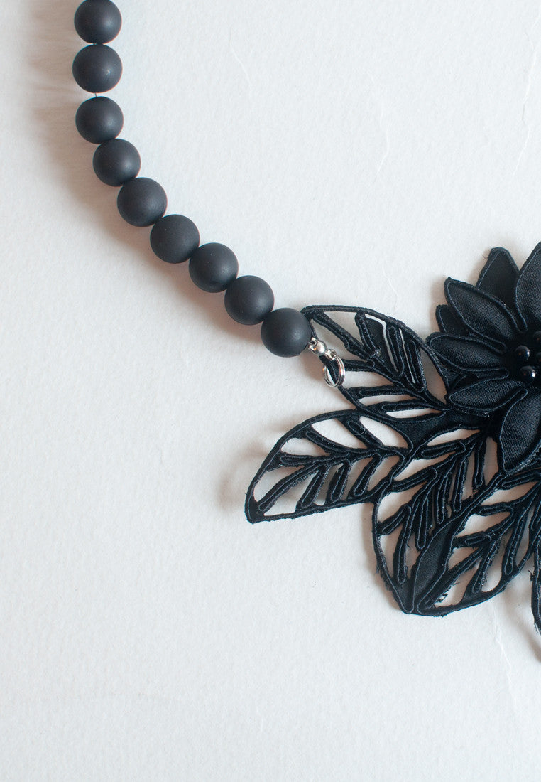 Black Lace Necklace - sanwaitsai