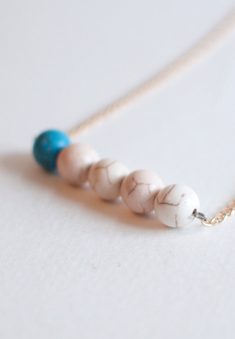 Simple Blue Necklace - sanwaitsai