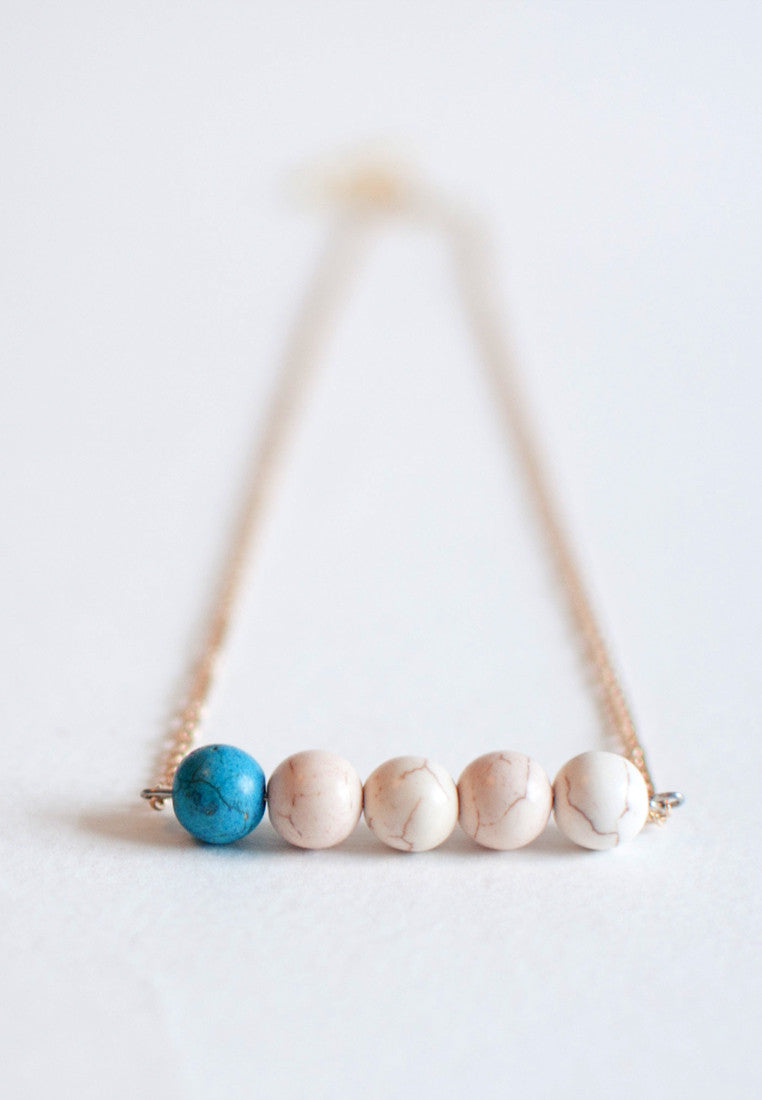 Simple Blue Necklace - sanwaitsai