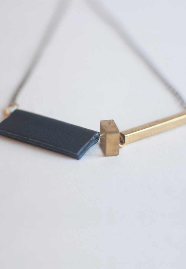 Blue Leather Necklace - sanwaitsai - 2