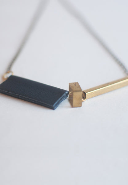 Blue Leather Necklace - sanwaitsai - 2