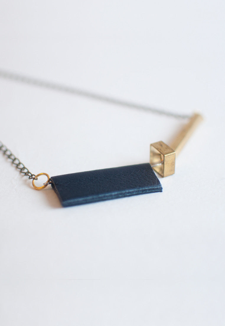 Blue Leather Necklace - sanwaitsai - 3