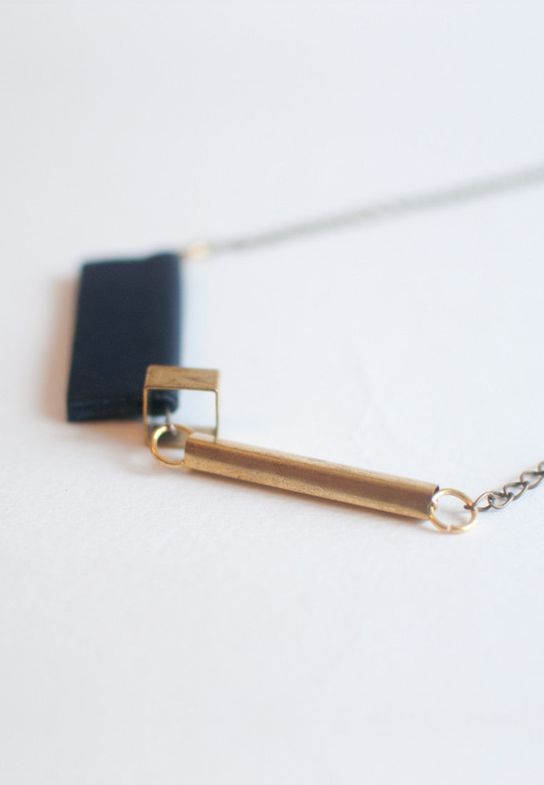 Blue Leather Necklace - sanwaitsai - 4