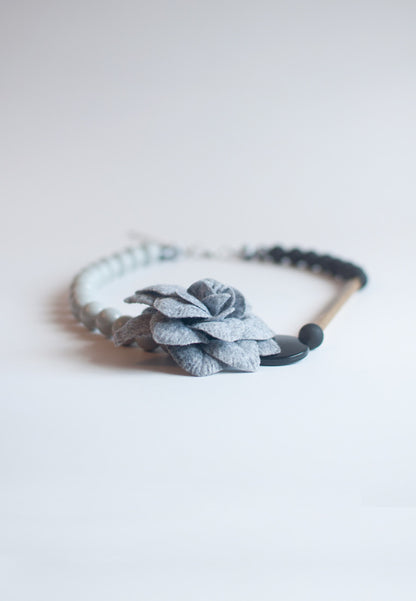 DIY Fabric Flower Necklace - sanwaitsai