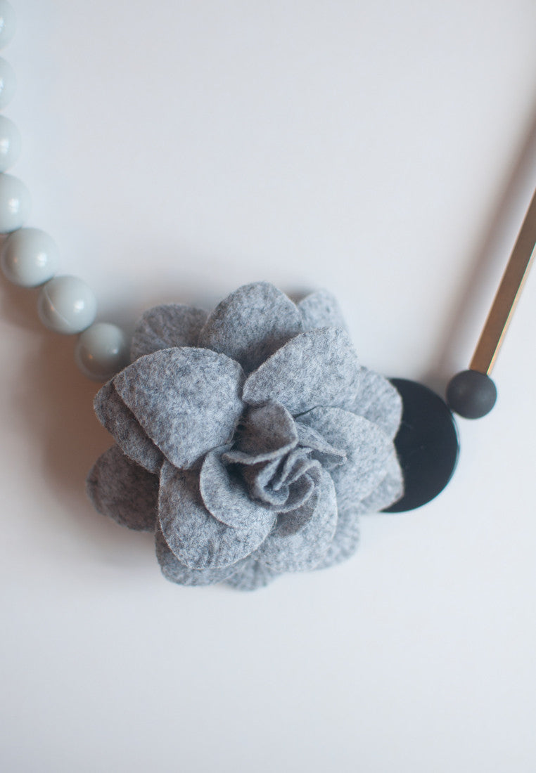 DIY Fabric Flower Necklace - sanwaitsai