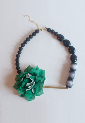 Green Flower Necklace - sanwaitsai