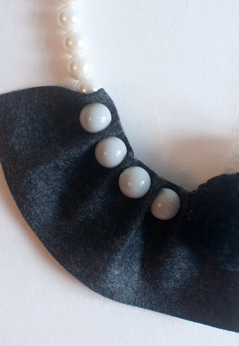 Black & White Felt Necklace - sanwaitsai