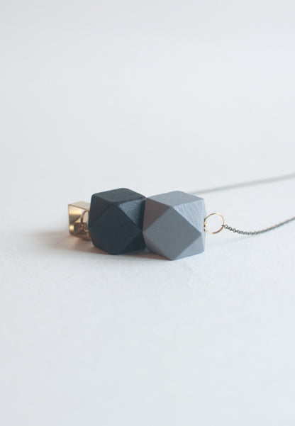 Black Grey Beads Necklace - sanwaitsai