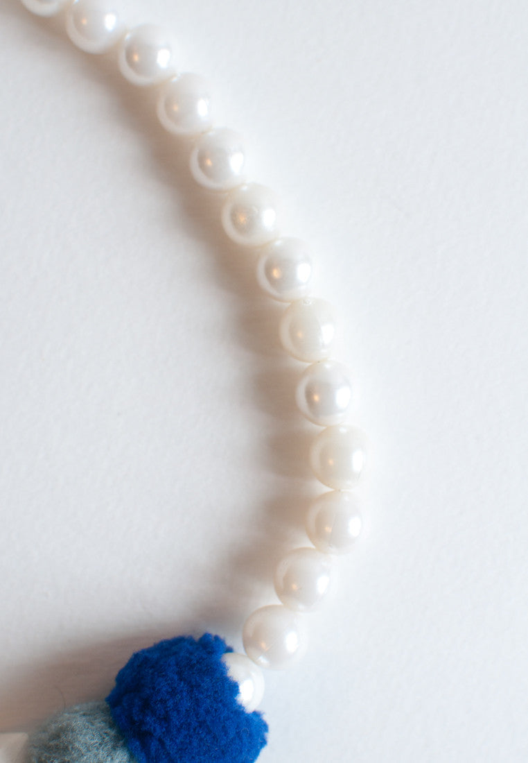 Felt Wood Pearl Necklace - sanwaitsai