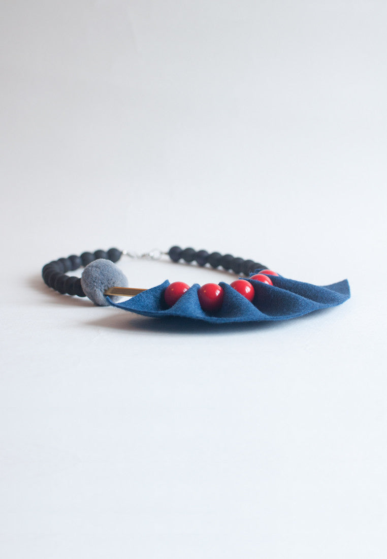 Blue & Red Necklace - sanwaitsai