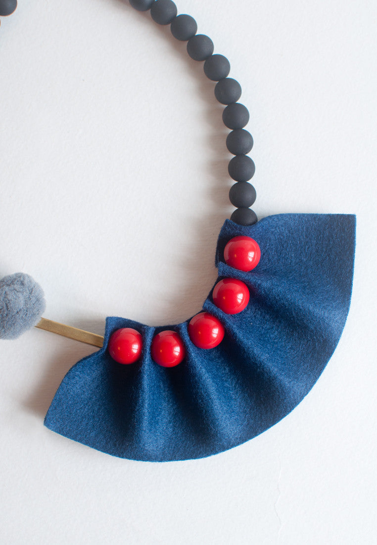 Blue & Red Necklace - sanwaitsai