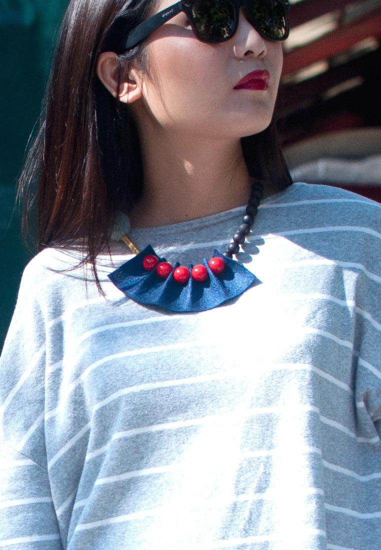 Blue & Red Necklace - sanwaitsai