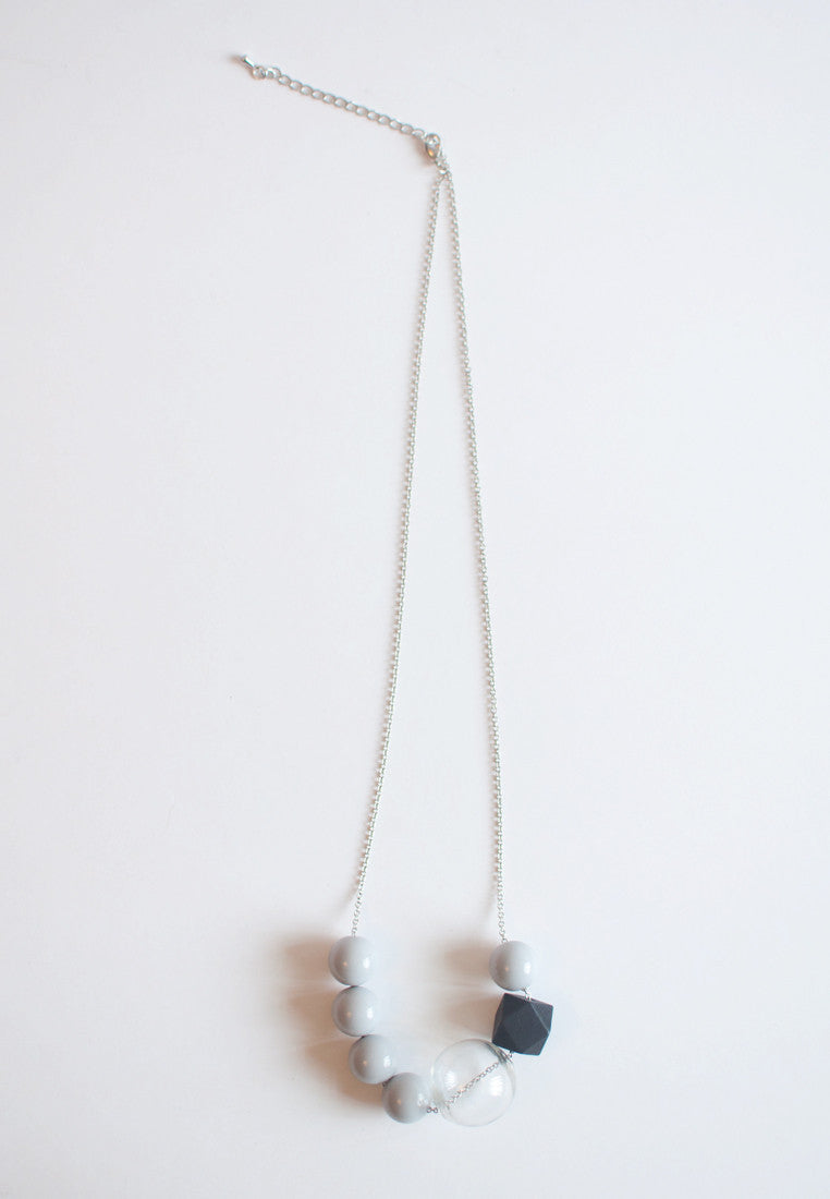Grey Beads Necklace - sanwaitsai