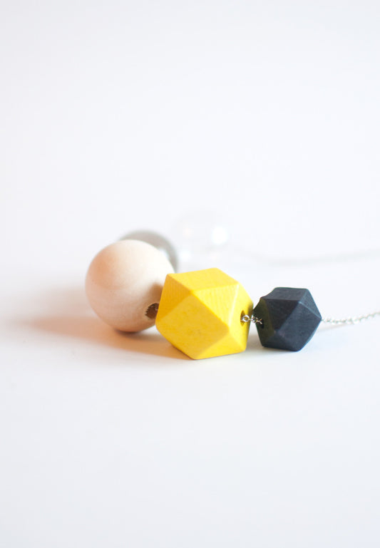 Yellow Black Necklace - sanwaitsai