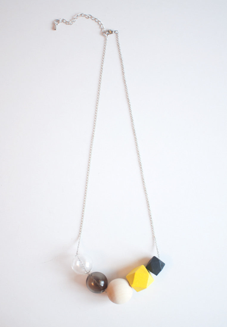 Yellow Black Necklace - sanwaitsai