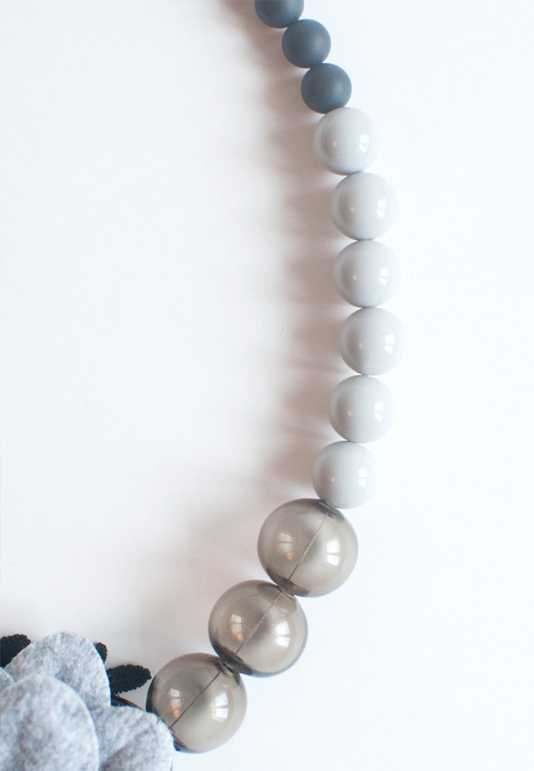 Floral Lace Glass Necklace - sanwaitsai