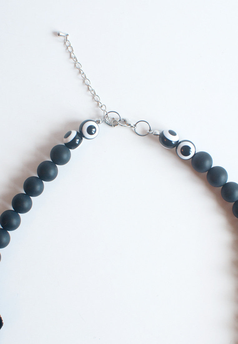 Floral Lace Glass Necklace - sanwaitsai