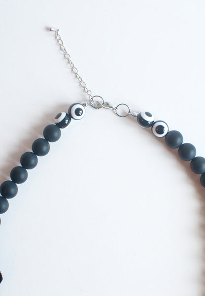 Floral Lace Glass Necklace - sanwaitsai