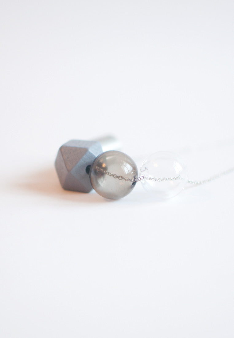 Grey Glass Necklace - sanwaitsai