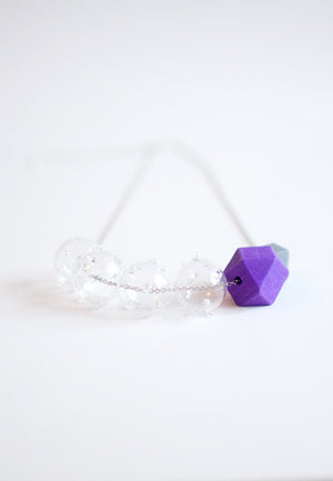 Glass Purple Wood Necklace - sanwaitsai