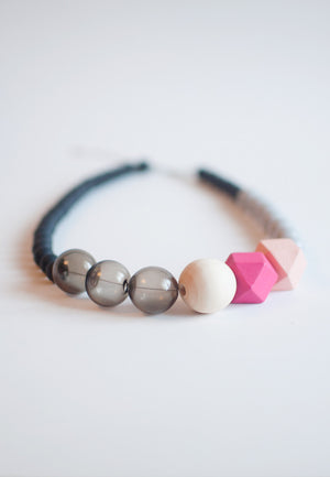 Pink Wood Necklace - sanwaitsai