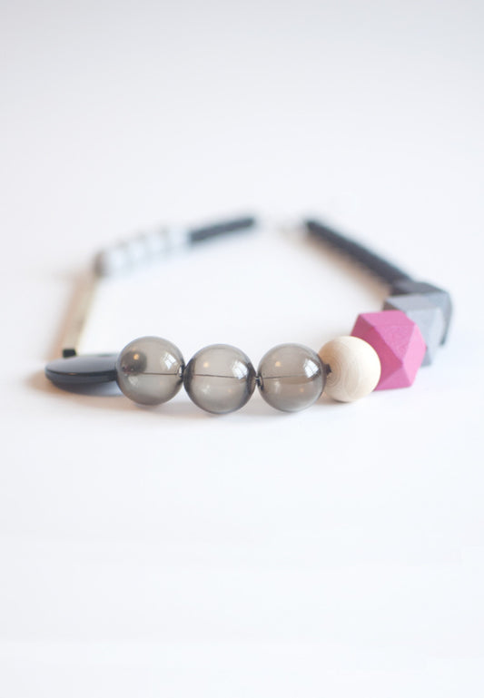 Wood Glass Necklace - sanwaitsai