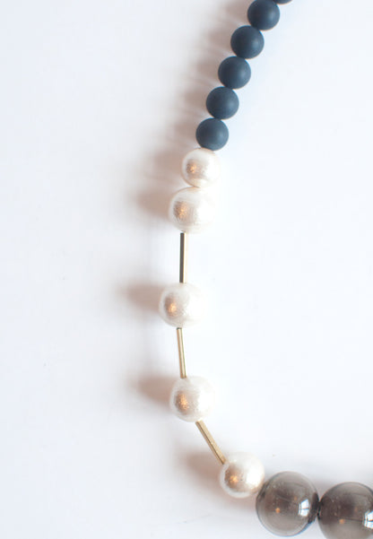 Cotton Pearls Glass Necklace - sanwaitsai
