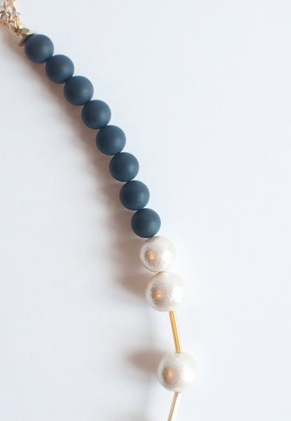 Cotton Pearls Glass Necklace - sanwaitsai