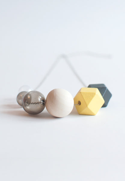 Wood Glass Necklace - sanwaitsai