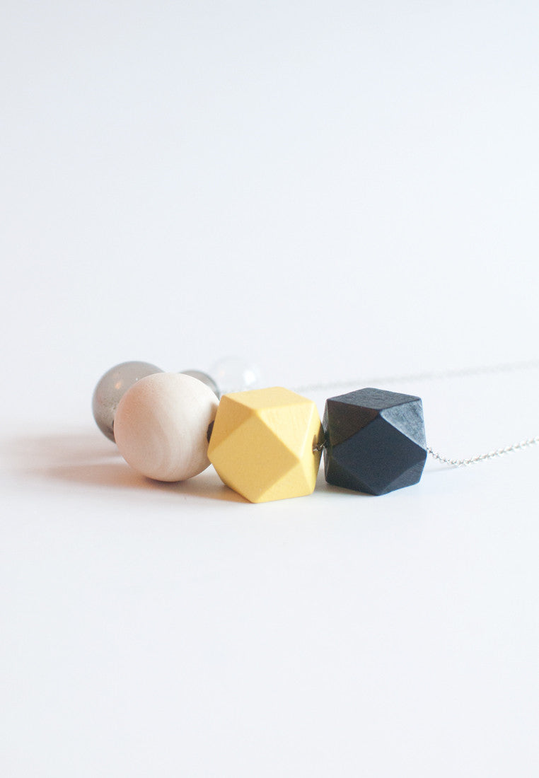 Wood Glass Necklace - sanwaitsai
