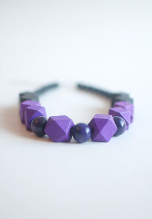 Purple Wood Necklace - sanwaitsai