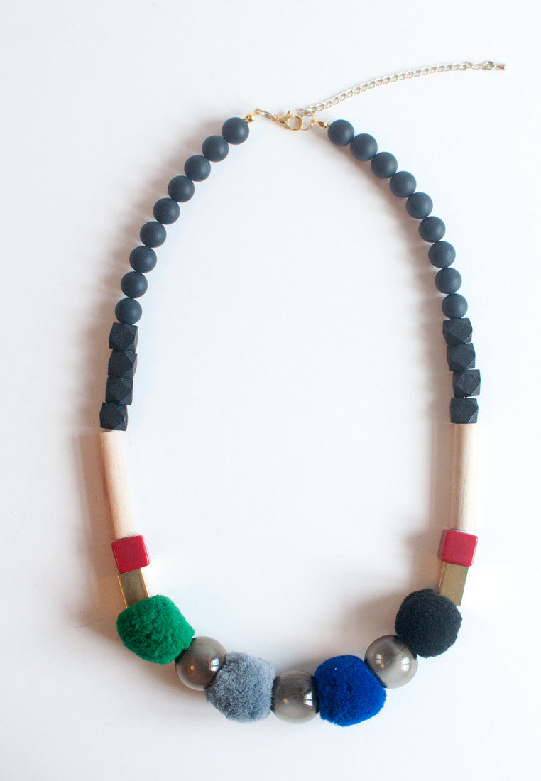 Colourful Felt Ball Necklace - sanwaitsai