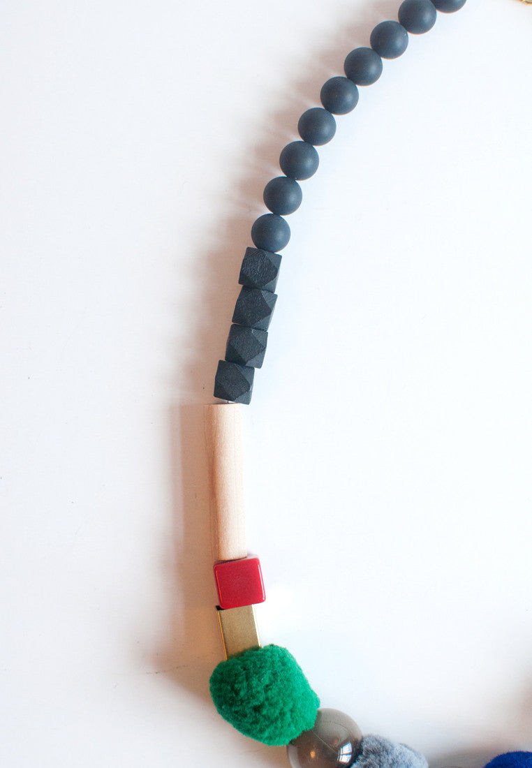 Colourful Felt Ball Necklace - sanwaitsai