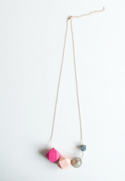 Pink Glass Necklace - sanwaitsai